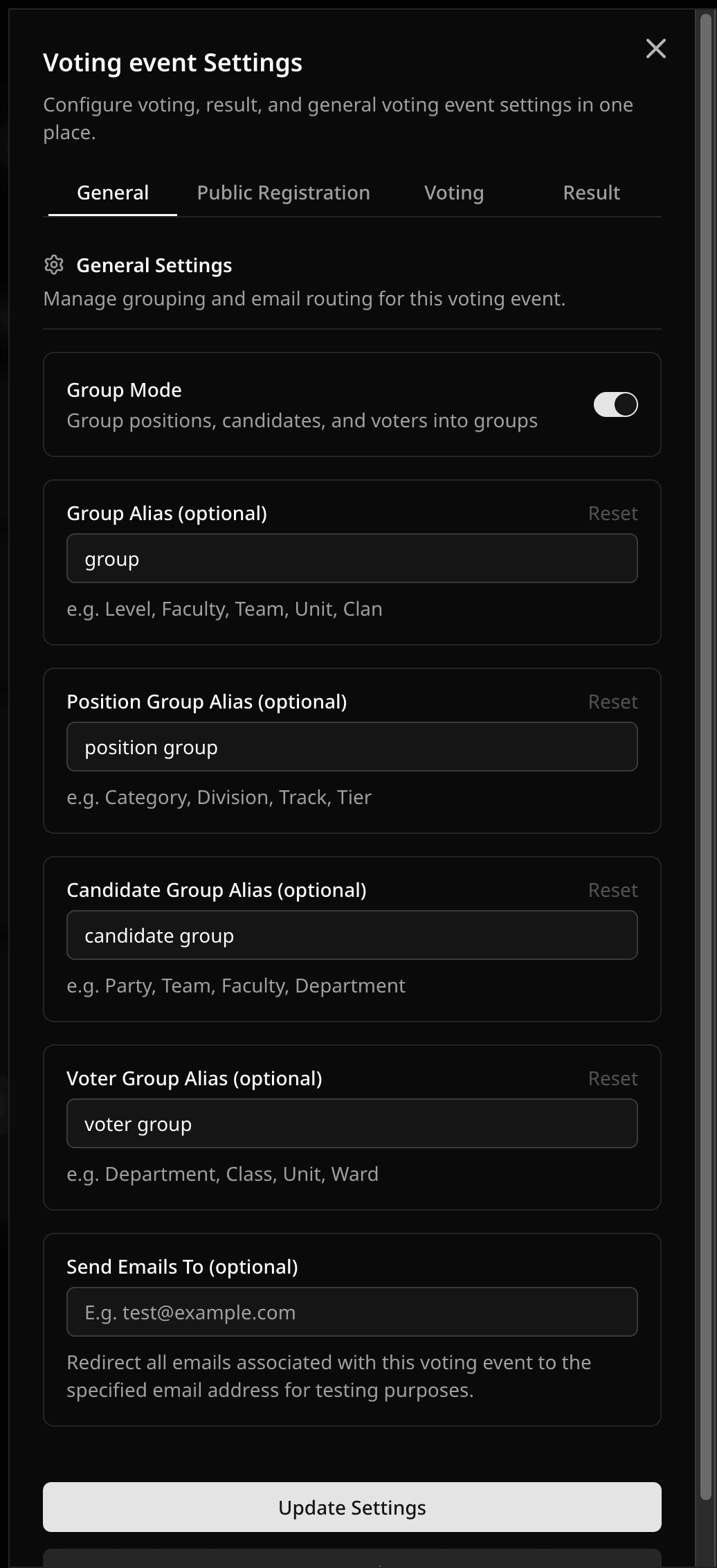 Update Aliases sheet