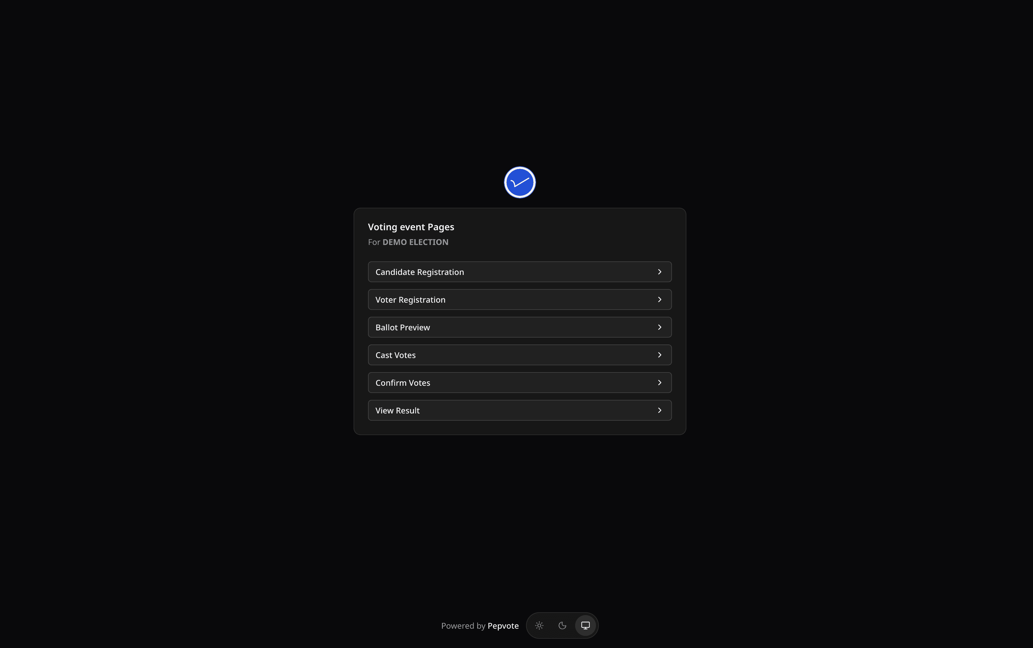 Embed Main Voting Page example